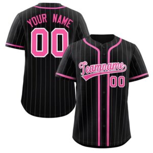 Personalized Pinstripe Baseball Jersey: Custom Team Name & Number