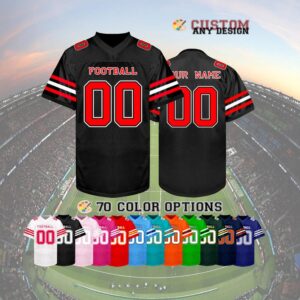 Custom Football Jersey Personalized Embroidered Name Number Team Logo Sports Training Game Shirt Fan Gift for Men Women Kids Toddlers
