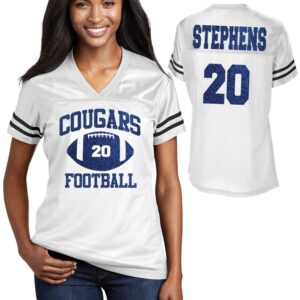 Custom Football Team Glitter Design Women's V-Neck Replica Football Jersey Personalized Perfect for Mom