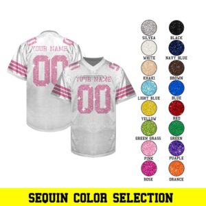 Custom Football Jersey for Women Girl, Personalized Sequin Glitter Bling Cheerleading Jersey Shirt for Party Streetwear Wedding Game Gift