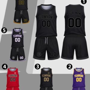 Custom Basketball Purple Jersey Short, Personalized Name Number Team Uniform Shirt for Men Women Youth Kids, Basketball Set for Fans Lovers