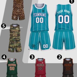 Custom Camo Basketball Jersey Set, Personalized Name Number Team Uniform Shirt for Men Women Youth Kid, Red Pinstripe Basketball Set for Fan