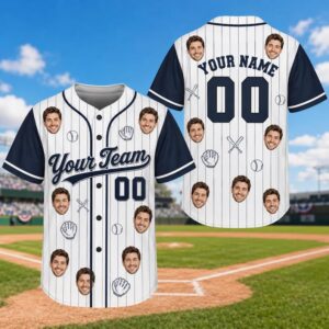 Custom Face Baseball Jersey, Personalized Photo Shirt, Funny Picture Tee, Bachelor Party Outfit, Custom Team Jersey, Gag Gift
