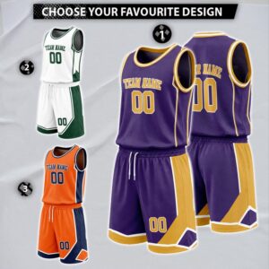 Custom Basketball Uniform Set, Personalized Team Name Jersey Shorts, Custom Player Name Number Basketball Jersey for Adult Youth