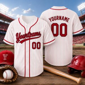 Personalized Baseball Jersey | Custom Team Baseball Shirt | Pinstripe Game Day Uniform | Matching Family Baseball Jersey