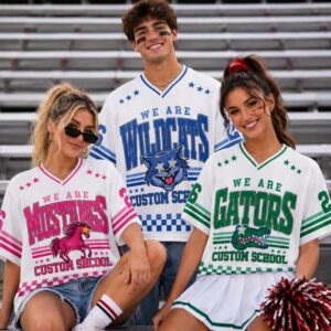 Custom School Mascot Football Jersey, Personalized Team Spirit Jersey, Preppy Game Day Spirit Wear, Homecoming Jersey Gift