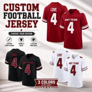 Custom Football Jersey, Personalized Name & Number Team Shirt, Split Color Uniform, Unisex Game Day Apparel for Fans
