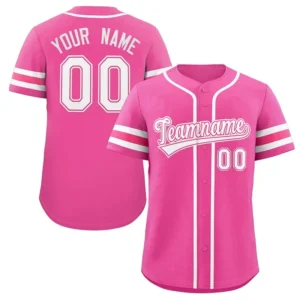 Unisex Pink & White Baseball Jersey – Custom Name & Number Team Uniform