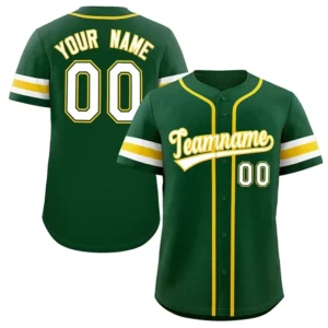 Unisex Green & White Yellow Baseball Jersey – Custom Name & Number Team Uniform