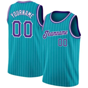 Men Stripes Ocean Blue & Purple Basketball Jersey – Custom Name & Number Team Uniform